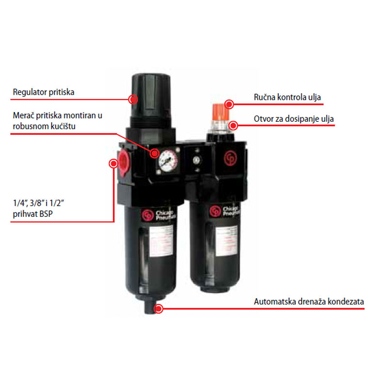Chicago Pneumatic - Pripremna grupa CP Composite FRL 3/8” - 8940171928